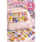 Ayver RENGARENK KAWAİİ CHARM FİGÜRLÜ FERMUAR SÜSÜ ÇANTA SÜSÜ, CÜZDAN SÜSÜ 5'Lİ 10'LU 15'Lİ PAKETLER