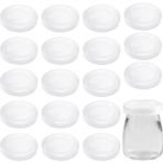 AYWFEY 20 Adet Yoğurt Kabı Kapağı, 6,7 cm OD, 2,5 inç Kimlik, Şeffaf Plastik Yoğurt Kavanoz Kapağı Yiyecek saklama için yedek kapaklar Yeniden kullanılabilir kutu kapağı Oui yoğurt cam kahve kurabiye teneke