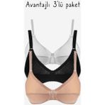 Ayyıldız 556 Renkli 3'lü Sütyen