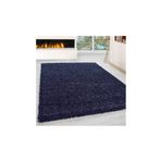 Ayyıldız Shaggy 30 mm Uzun Ve Yüksek Tüylü Düz Lacivert Renkli Yuvarlak 120 cm Halı