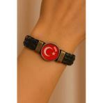 Ayyıldız Türk Bayrak Figürlü Örme İp Bileklik | Unisex, Anlamlı Ve Ayarlanabilir Model