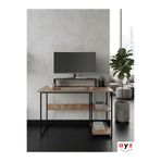 AYZ 2 Raflı Çalışma Masası 60x120 cm Metal Ayaklı Bilgisayar Masası Modern Ofis Masası Viena Siyah - Atlantik Çam