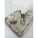 Ayz Home Sunum Tepsisi 21*21/ Lokumluk/gül Kovası/ Beyaz Kadife Gül Set -(Söz, Nişan ,isteme,kahve Sunum)