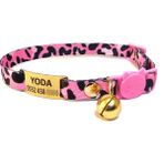 Ayz Markalama Gold Güvenlik Kilitli Kedi Tasması, Isimli Kedi Tasması, Kedi Isimlik, Kedi Künyesi, Safety Click Tasma, Sallanmayan Künye - Pembe