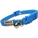 Ayz Markalama Güvenlik Kilitli Isimli Kedi Tasması, Isimlikli Kedi Tasması, Sallanmayan Kedi Künyesi, Safety Click Tasma - Turkuaz - Orta Boy