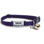 Ayz Markalama Güvenlik Kilitli Isimli Kedi Tasması, Sallanmayan Isimlik, Kedi Künyesi, Kedi Isimlik, Safety Click Tasma,köpek Tasması,köpek Isimlik - Orta Boy - Mor