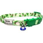 Ayz Markalama Güvenlik Kilitli Isimli Kedi Tasması, Sallanmayan Isimlik, Kedi Künyesi, Kedi Isimlik, Safety Click - Yeşil