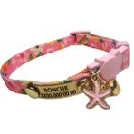 Ayz Markalama Güvenlik Kilitli Kedi Tasması, Isimli Kedi Tasması, Kedi Künyesi, Kedi Isimlik, Safety Click Tasma - Açık Pembe