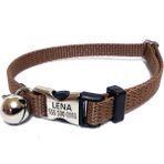 Ayz Markalama Metal Kilitli Kedi Tasması, Isimli Kedi Tasması, Kedi Isimlik, Kedi Künyesi, Isimli Köpek Tasması, Köpek Isimlik - Orta Boy - Kahverengi