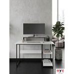 Ayz Viena 60x120cm 2 Raflı Metal Ayak Çalışma Masası Siyah - Beyaz Beyaz-Siyah
