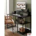 Ayz Viena 60x120cm 2 Raflı Metal Ayak Çalışma Masası Siyah - Siyah