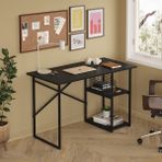 Ayz Vienna 2 Raflı Metal Ayak Çalışma Masası Laptop Masası Bilgisayar Masası 60X120CM Siyah- Siyah - 120x60
