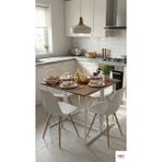 Ayz Vorkır 2 Katlanır Çalışma Masası Yemek Masası Mutfak Masası Balkon Masası Beyaz - Çam - 90 x 80