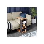 AYZ Yan Sehpa C Sehpa Koltuk Yanı Sehpa Koltuk Sehpası Laptop Sehpası Kahve Servis Sehpası Dergilikli Raflı Pint Yatay Antrasit - Çam
