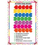 Ayza Tasarım 35 adet 3cm Renkli Kalp Sticker | Hediye Paketi Etiketi | Sevgiliye Zarf Mühür Çıkartma