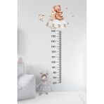 Ayza Tasarım Bulutta oturan Ayıcık ve Tavşan Temalı Boy Ölçer Boy Ölçme Cetveli Çocuk Odası Duvar Sticker - Renkli - 100 x 50 cm