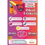 Ayza Tasarım Isme Özel Okul Etiketi Isim Etiketi Kalem Defter Etiketi Sticker Uzay Figürlü Kız Isimli Etiket - Çok Renkli
