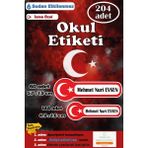 Ayza Tasarım Isme Özel Okul Etiketi Isimli Etiket Kalem Defter Etiketi Kız Erkek Çocuk Türk Bayraklı Isim Etiketi - Çok Renkli