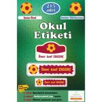 Ayza Tasarım Isme Özel Okul Etiketi Kalem Defter Etiketi Sticker Çocuk Futbol Sarı Kırmızı Figürlü Isim Etiketi - Çok Renkli