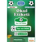 Ayza Tasarım Isme Özel Okul Etiketi Kalem Defter Etiketi Sticker Kız Çocuk Futbol Figürlü Isim Etiketi - Çok Renkli