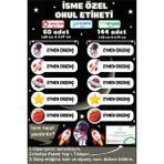 Ayza Tasarım Isme Özel Su Geçirmez Okul Etiketi Sticker Kişiye Özel Erkek Çocuk Isim Etiketi Kırtasiye Malzemeler - Çok Renkli