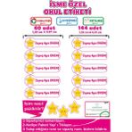 Ayza Tasarım İsme Özel Su Geçirmez Okul Etiketi Sticker Kişiye Özel Kız Çocuk Isim Etiketi Kırtasiye Malzemeleri İsim Etiketi - Çok Renkli