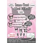 Ayza Tasarım Kalem Defter Kitap Etiketi İsim Etiketi Kişiye Özel Yapışkanlı Kız Çocuk Okul Etiketi Kırtasiye - Çok Renkli
