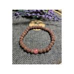 AYZE DOĞALTAŞ Rudraksha ( Rudrakşa) Tohumu, Pembe Kuvars Bileklik