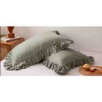 Ayzen Home 2 Kat Fırfırlı Akfil 2 Adet Yastik Kılıfı - 50 x 70 cm - Haki