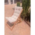Ayzenbi Arıa Şezlong Bahçe/balkon/teras/plaj Katlanır - 1 Şezlong - 90 x 61 cm - Bej