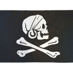 AZ FLAG Bayrak Korsan Henry Avery SİYAH 150 x 90 cm - Korsan Kuru Kafa Bayrak 90 x 150 cm - Bayrak Üstün Kalite