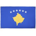 AZ FLAG Kosova bayrağı, 150 x 90 cm, 4 delikli, balkon veya duvar için Kosovard köşkü