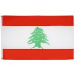 AZ FLAG - Lübnan Bayrağı - 150x90 cm - Lübnan Bayrağı 90 x 150 cm İnce Polyester - Bayraklar