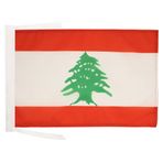 AZ FLAG - Lübnan Bayrağı - 45x30 cm İpli - Lübnan Bayrağı 30 x 45 cm - Bayraklar