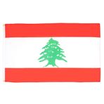 AZ FLAG Lübnan Bayrağı, 90 x 60 cm, Lübnan Bayrağı, %100 Polyester, Entegre Metal Halkalı, 2 Adet