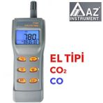 Az Instruments AZ 77596 Gri El Tipi Karbondioksit ve Karbonmonoksit Ölçer