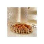 Azade Home Gold Pirinç Çubuk Oval Borcam Cam Sunumluk