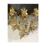 Azade Home Gold Pirinç Japongül Çatlak Cam Kavanoz 3’Lü Set