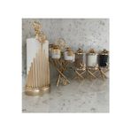 Azade Home Gold Pirinç Japongül Mini Kristal 3’Lü Kavanoz, Zikzak 6’Lı Porselen 6’Lı Baharatlık Verulo 3’Lü Set