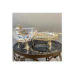 Azade Home Gold Pirinç Yaprak Yuvarlak Borcam Ve Yaprak Kase 2’Li Set