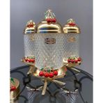 Azade Home Kirazlı Ayaklı Kristal Lüz Kavanoz Takım