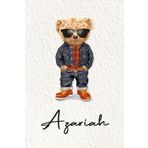 Azariah: Cahier personnalisé avec prénom Azariah | Cadeau d'anniversaire pour enfant, garçon, homme, copain ... | Nounours | 110 pages lignée, Petit Format 6x9 pouces (15,24 x 22,86 cm)