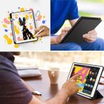 AZC iPad Pro 11 Inç 3. Nesil 2021 Kılıf Smart Cover Kalem Bölmeli Standlı Arkası Silikon Coverfc - Gri