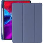 AZC Samsung Galaxy Tab S7 Fe Wi-Fi SM-T733 Kılıf Smart Cover Kalem Bölmeli Standlı Arkası Silikon Uyku - Levender