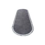 Azelya Home Oval Puffy Peluş Ponpon Saçaklı Kesme Rulo Halı/yolluk Antrasit Azl TYCT7AEFPN168698557433176