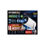 AZEQ HY300 Plus 4K Destekli Akıllı Projeksiyon Cihazı Android 13 WiFi 6 Bluetooth 5.0 Mini Projektör Ev Sineması
