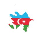 Azerbaycan Azeri Harita Bayrak Sticker 15cm