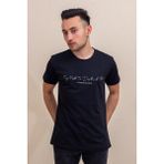 Azıcık Akıllı 22ETSHEYAZ Siyah El Yazısı İmza Baskı Normal Kesim Bisiklet Yaka Erkek T-Shirt