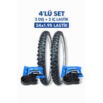 Aziyah 24x1.95 Bisiklet İç ve Dış lastik seti (2 İç 2 Dış 24x1.95 lastik) 24 Jant Bisiklet Lastiği