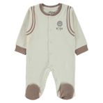 Aziz Bebe 006828 KRE Erkek Bebek Patikli 0-3 Ay Krem Tulum